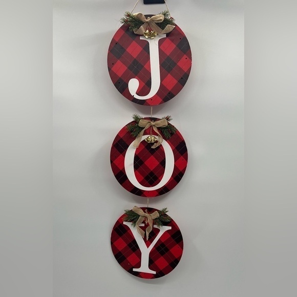 3-Piece Christmas Wreath Decoration Set, JOY - Picture 2 of 10